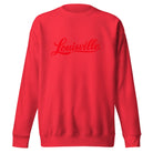Louisville Sweatshirt | Red Script Fleece Crewneck | Unisex Fit - Bluegrass Elite Apparel LLC