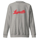 Louisville Sweatshirt | Red Script Fleece Crewneck | Unisex Fit - Bluegrass Elite Apparel LLC