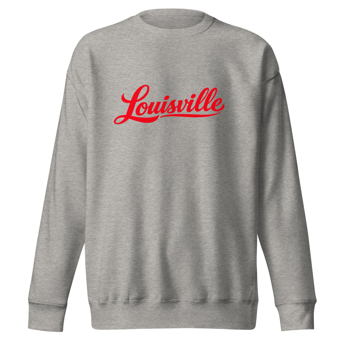 Louisville Sweatshirt | Red Script Fleece Crewneck | Unisex Fit - Bluegrass Elite Apparel LLC
