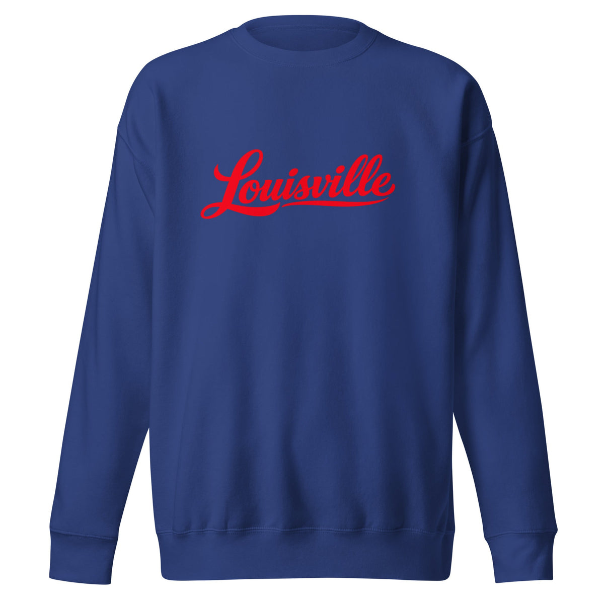 Louisville Sweatshirt | Red Script Fleece Crewneck | Unisex Fit - Bluegrass Elite Apparel LLC