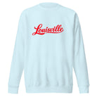 Louisville Sweatshirt | Red Script Fleece Crewneck | Unisex Fit - Bluegrass Elite Apparel LLC