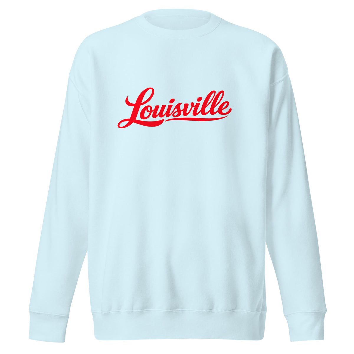 Louisville Sweatshirt | Red Script Fleece Crewneck | Unisex Fit - Bluegrass Elite Apparel LLC