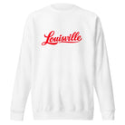 Louisville Sweatshirt | Red Script Fleece Crewneck | Unisex Fit - Bluegrass Elite Apparel LLC