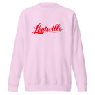 Louisville Sweatshirt | Red Script Fleece Crewneck | Unisex Fit - Bluegrass Elite Apparel LLC