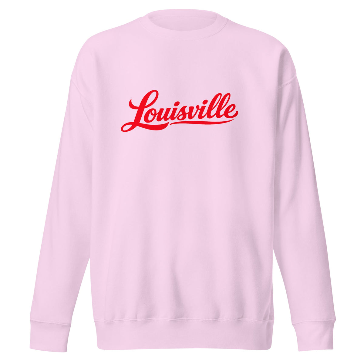Louisville Sweatshirt | Red Script Fleece Crewneck | Unisex Fit - Bluegrass Elite Apparel LLC