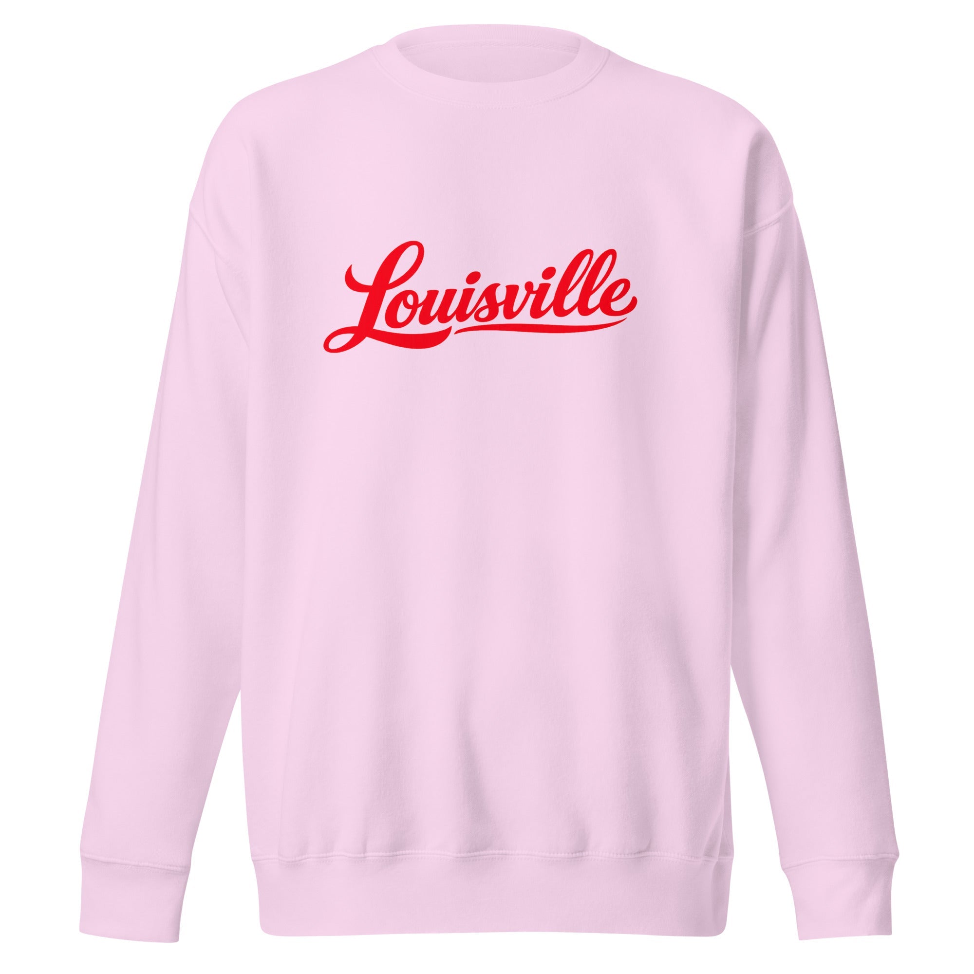 Louisville Sweatshirt | Red Script Fleece Crewneck | Unisex Fit - Bluegrass Elite Apparel LLC