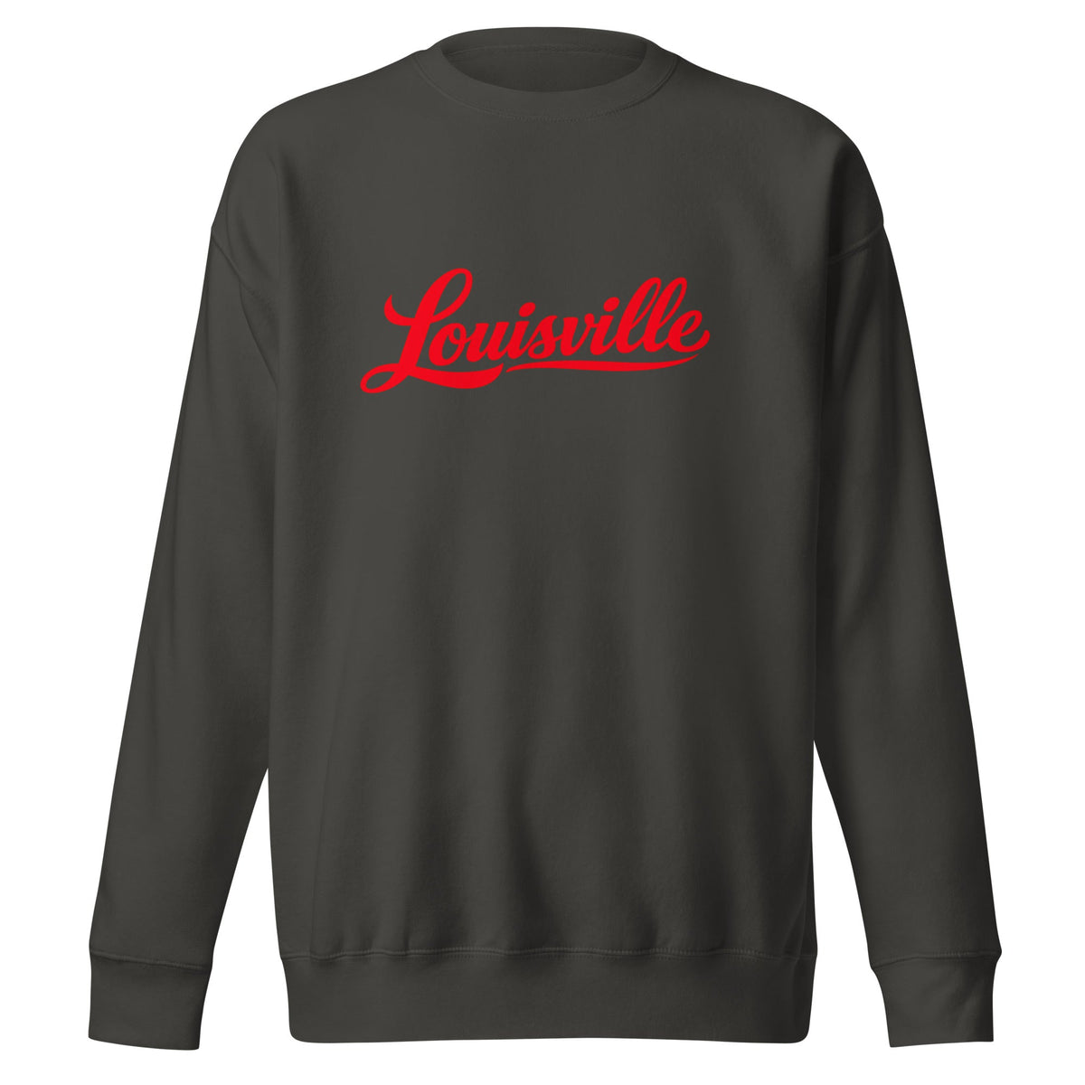 Louisville Sweatshirt | Red Script Fleece Crewneck | Unisex Fit - Bluegrass Elite Apparel LLC
