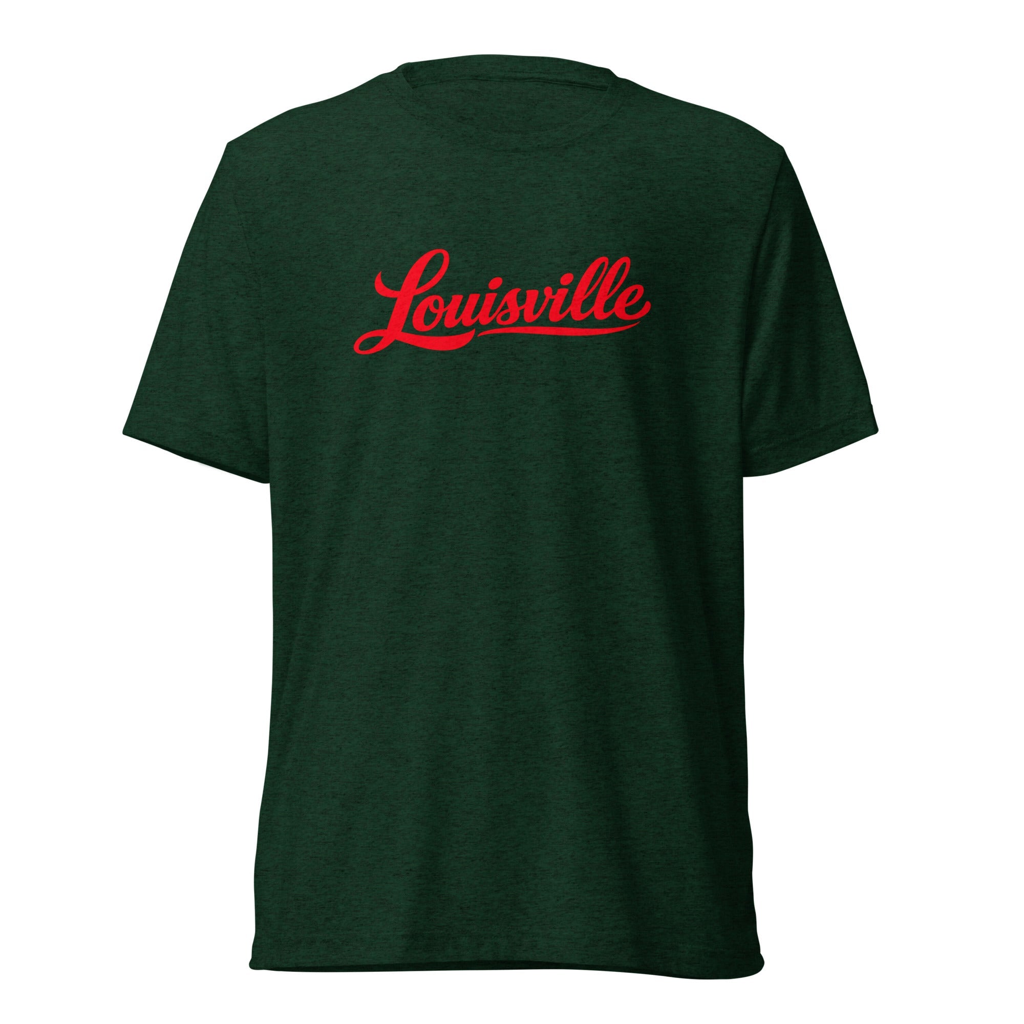 Louisville T-Shirt | Red Script Design | Elite Tri - Blend - Bluegrass Elite Apparel LLC