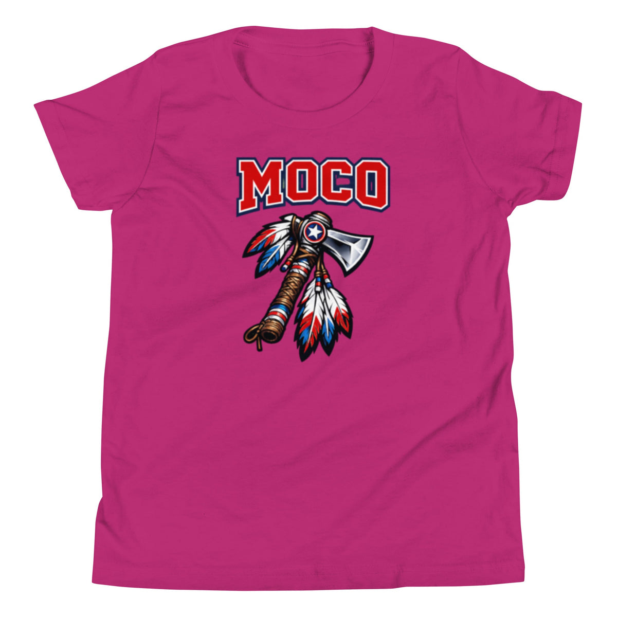MOCO Axe Feather Youth Tee Heritage Graphic Design Classic Cotton - Bluegrass Elite Apparel LLC