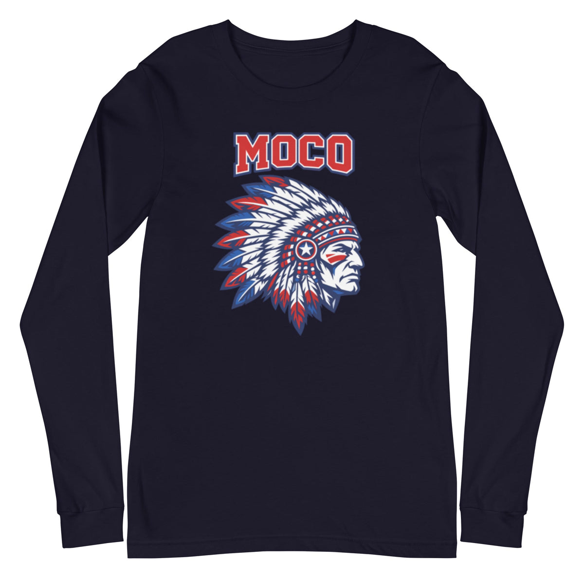 MOCO Chief Graphic Long Sleeve Tee | Classic Cotton Design - Bluegrass Elite Apparel LLC