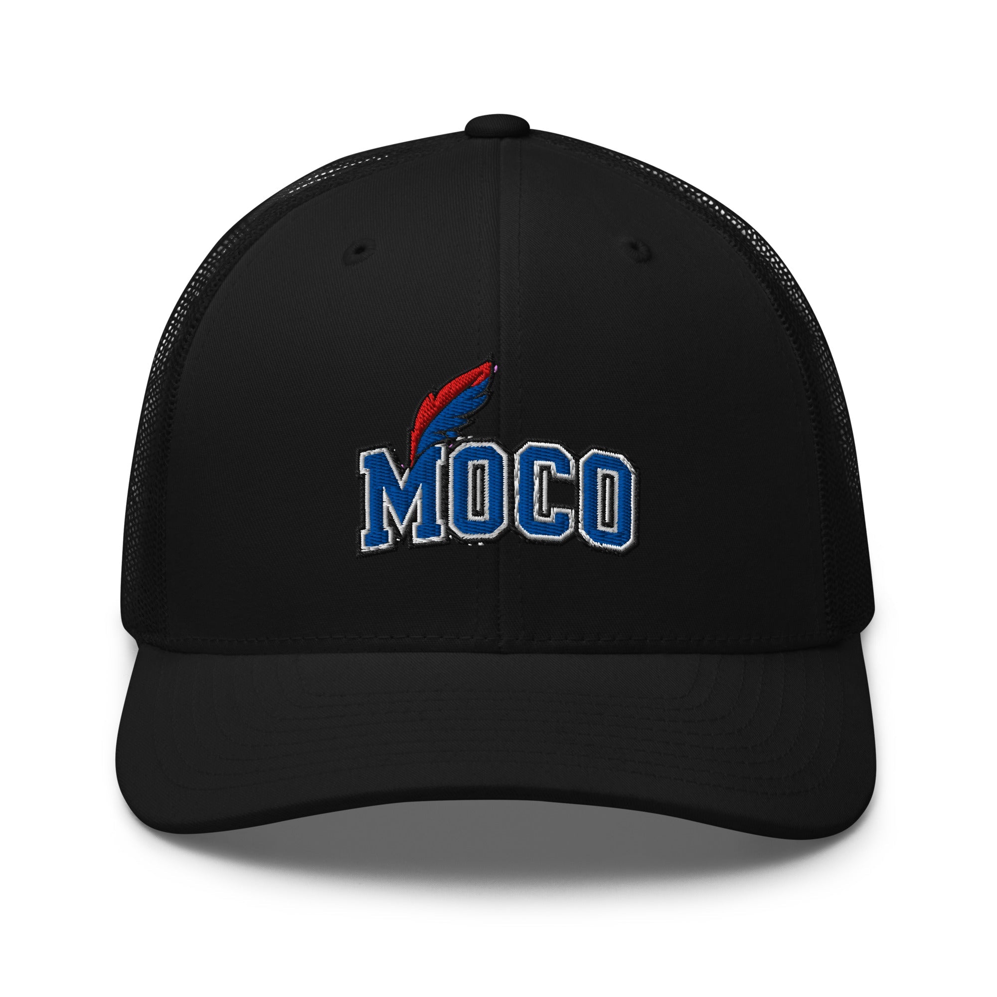 MOCO Script Feather Trucker Hat | Bluegrass Heritage Design - Bluegrass Elite Apparel LLC
