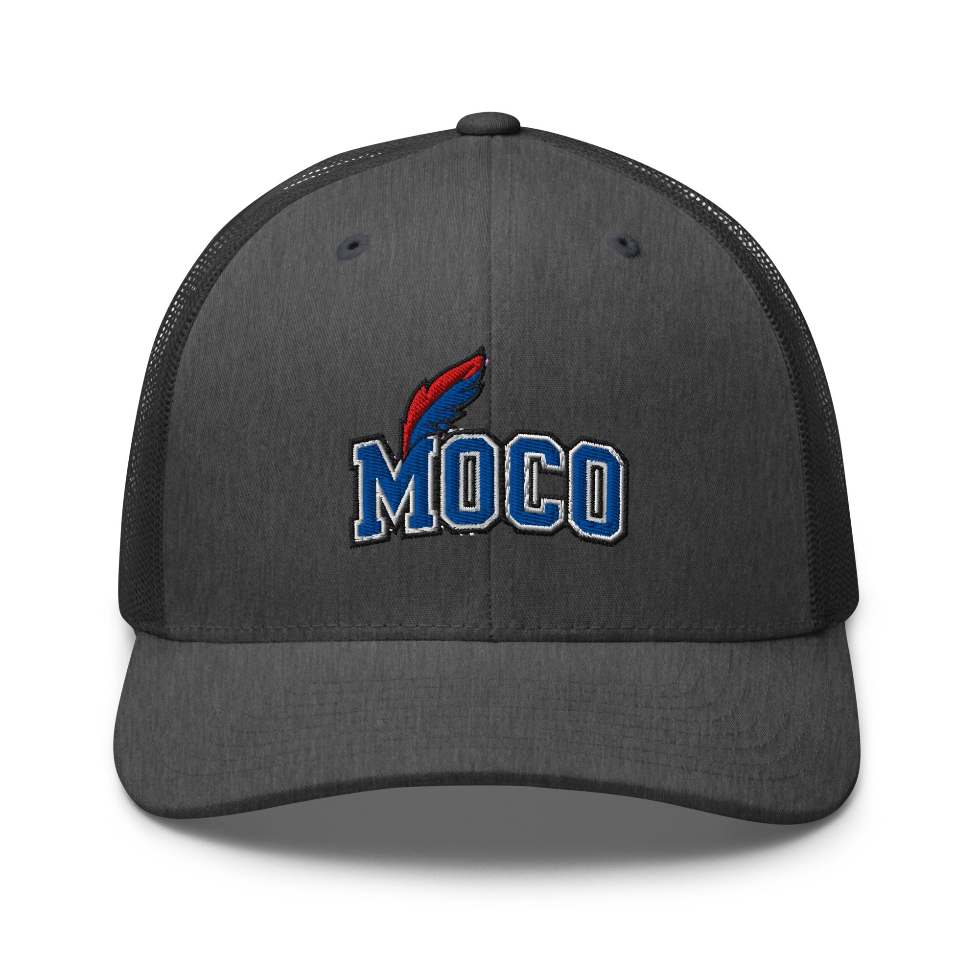 MOCO Script Feather Trucker Hat | Bluegrass Heritage Design - Bluegrass Elite Apparel LLC