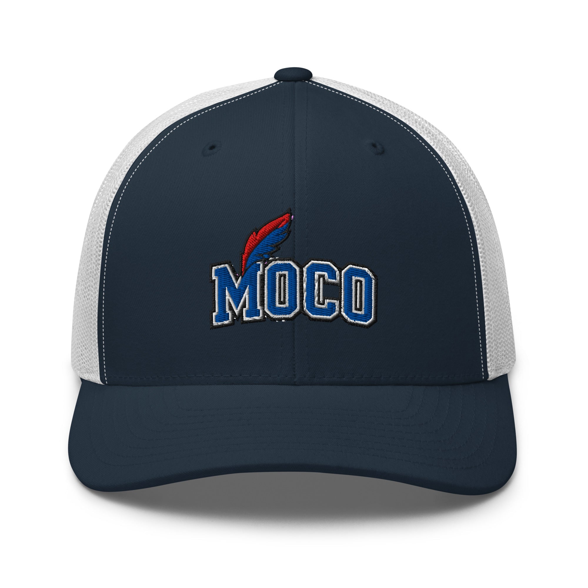 MOCO Script Feather Trucker Hat | Bluegrass Heritage Design - Bluegrass Elite Apparel LLC