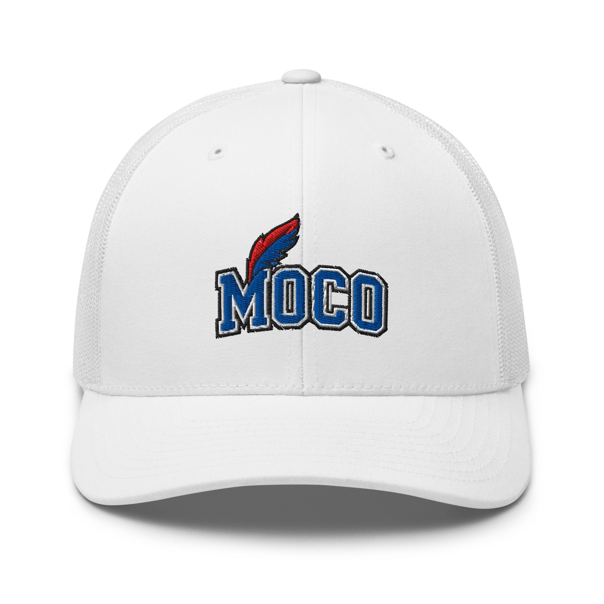 MOCO Script Feather Trucker Hat | Bluegrass Heritage Design - Bluegrass Elite Apparel LLC