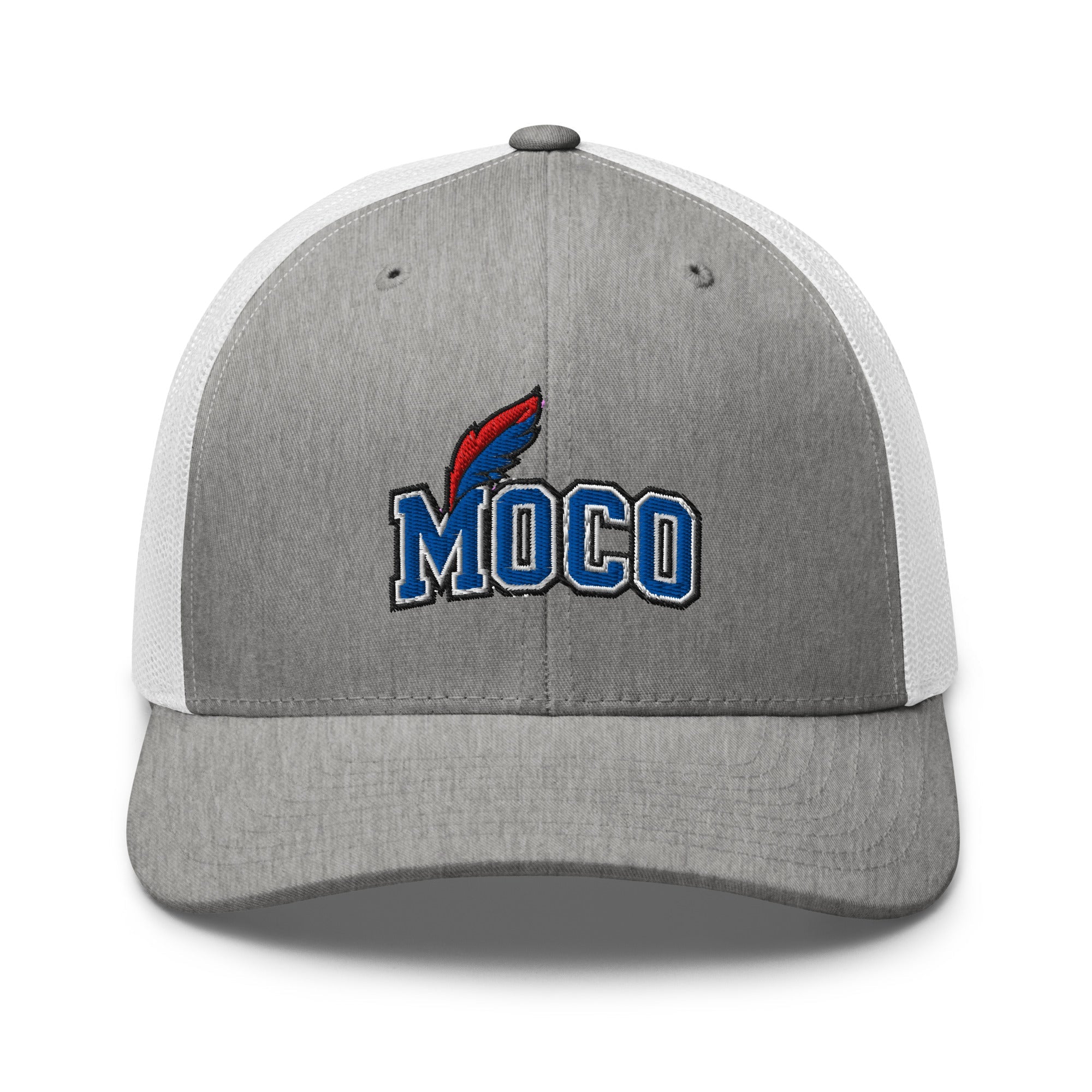 MOCO Script Feather Trucker Hat | Bluegrass Heritage Design - Bluegrass Elite Apparel LLC