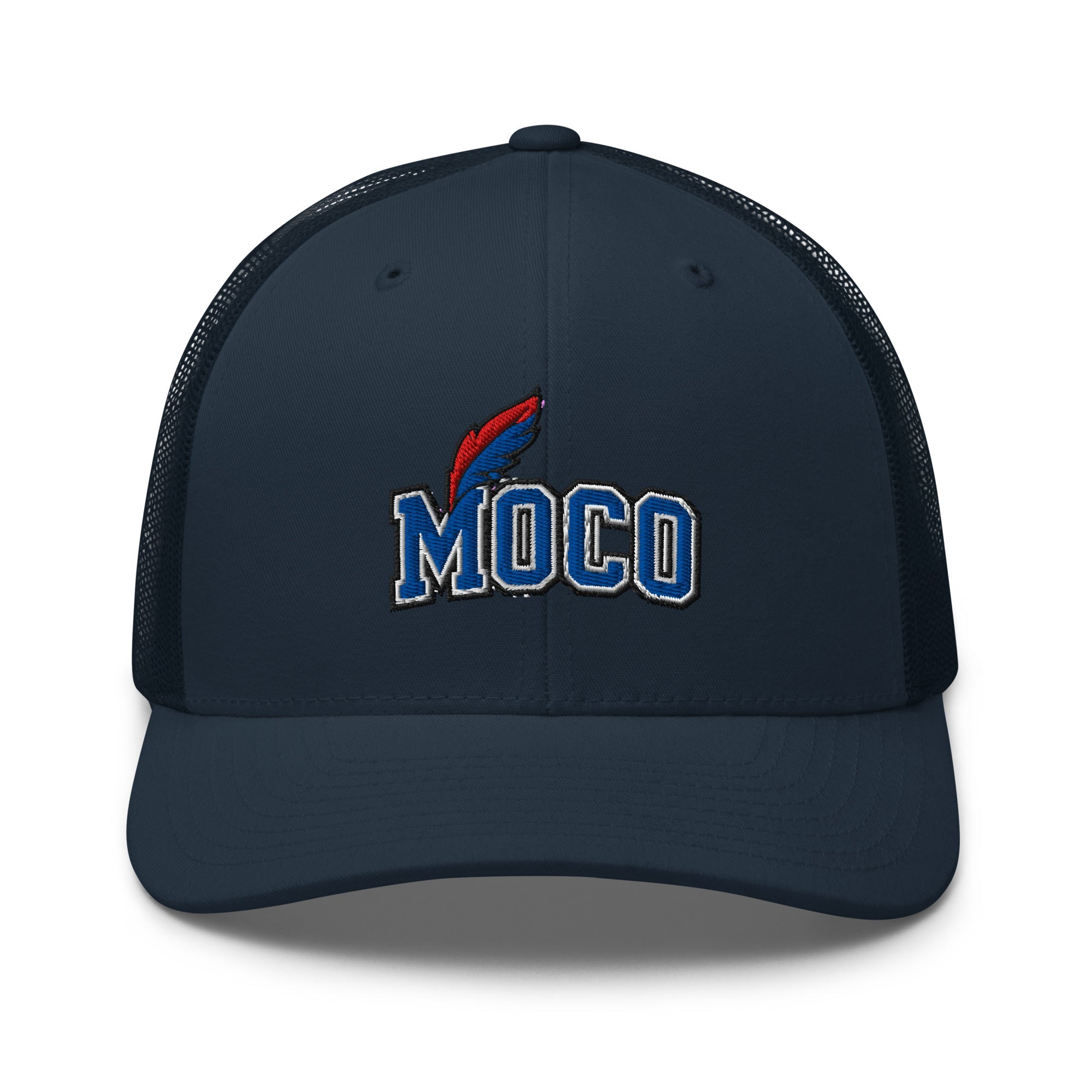 MOCO Script Feather Trucker Hat | Bluegrass Heritage Design - Bluegrass Elite Apparel LLC