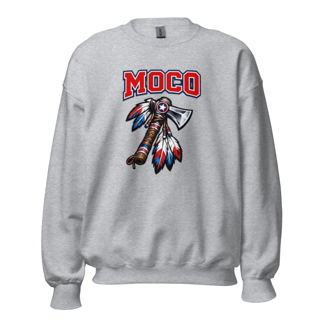MOCO Tomahawk Feather Heritage Sweatshirt | Vintage Block Design - Bluegrass Elite Apparel LLC
