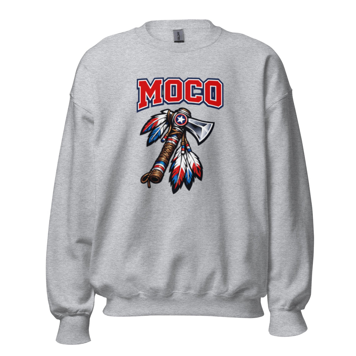 MOCO Tomahawk Feather Heritage Sweatshirt | Vintage Block Design - Bluegrass Elite Apparel LLC