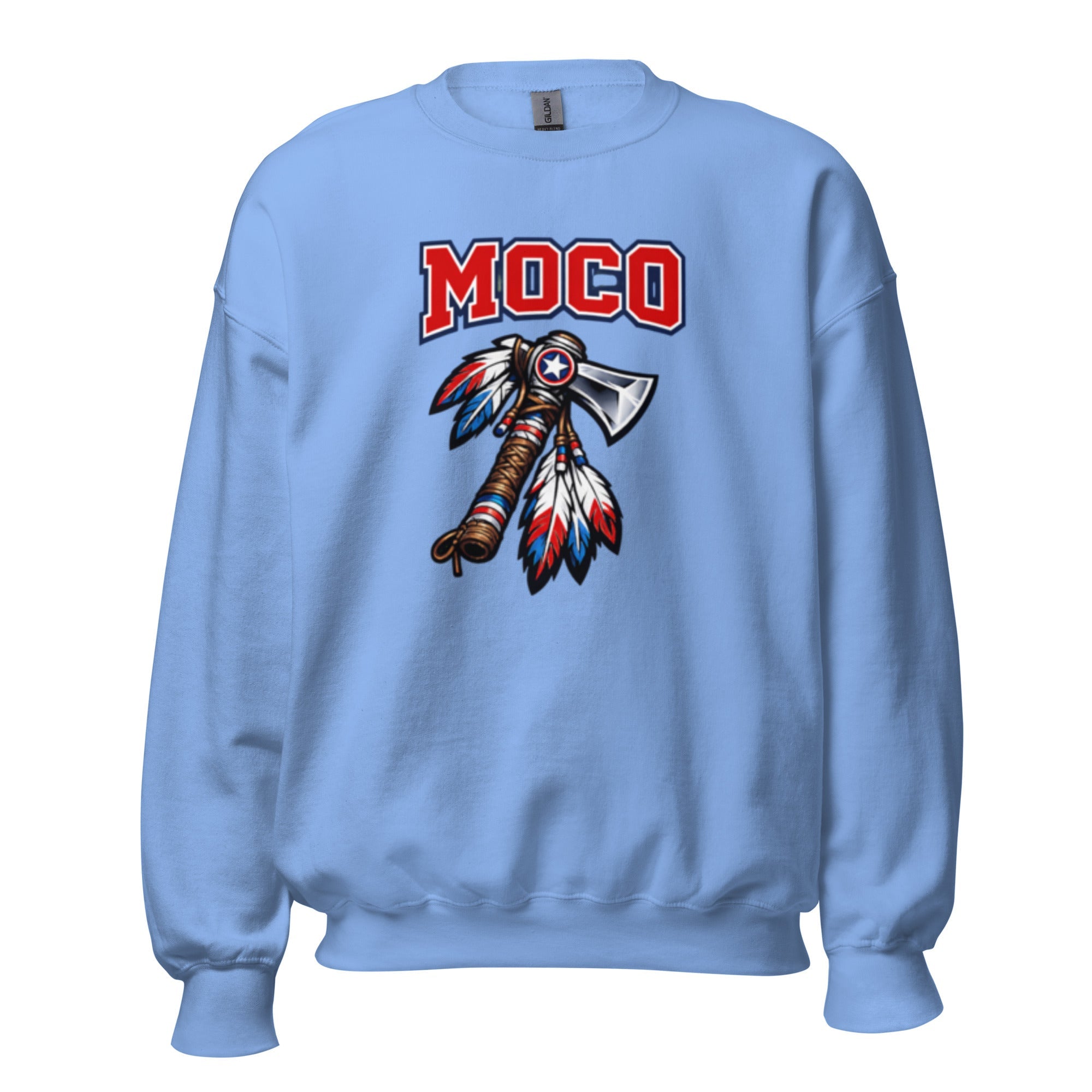 MOCO Tomahawk Feather Heritage Sweatshirt | Vintage Block Design - Bluegrass Elite Apparel LLC