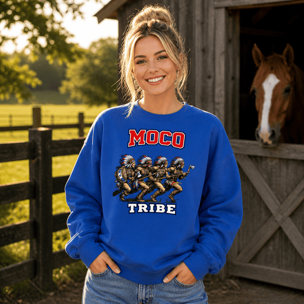 MOCO Tribe Warrior Graphic Sweatshirt | Vintage Heritage Design - Bluegrass Elite Apparel LLC