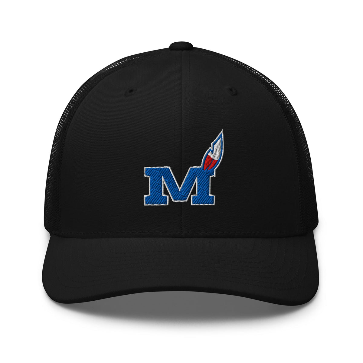 Montgomery County Indian Trucker Hat | Blue Torch M Graphic - Bluegrass Elite Apparel LLC