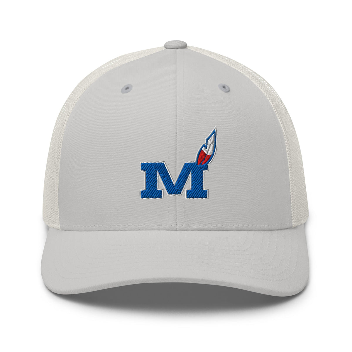Montgomery County Indian Trucker Hat | Blue Torch M Graphic - Bluegrass Elite Apparel LLC