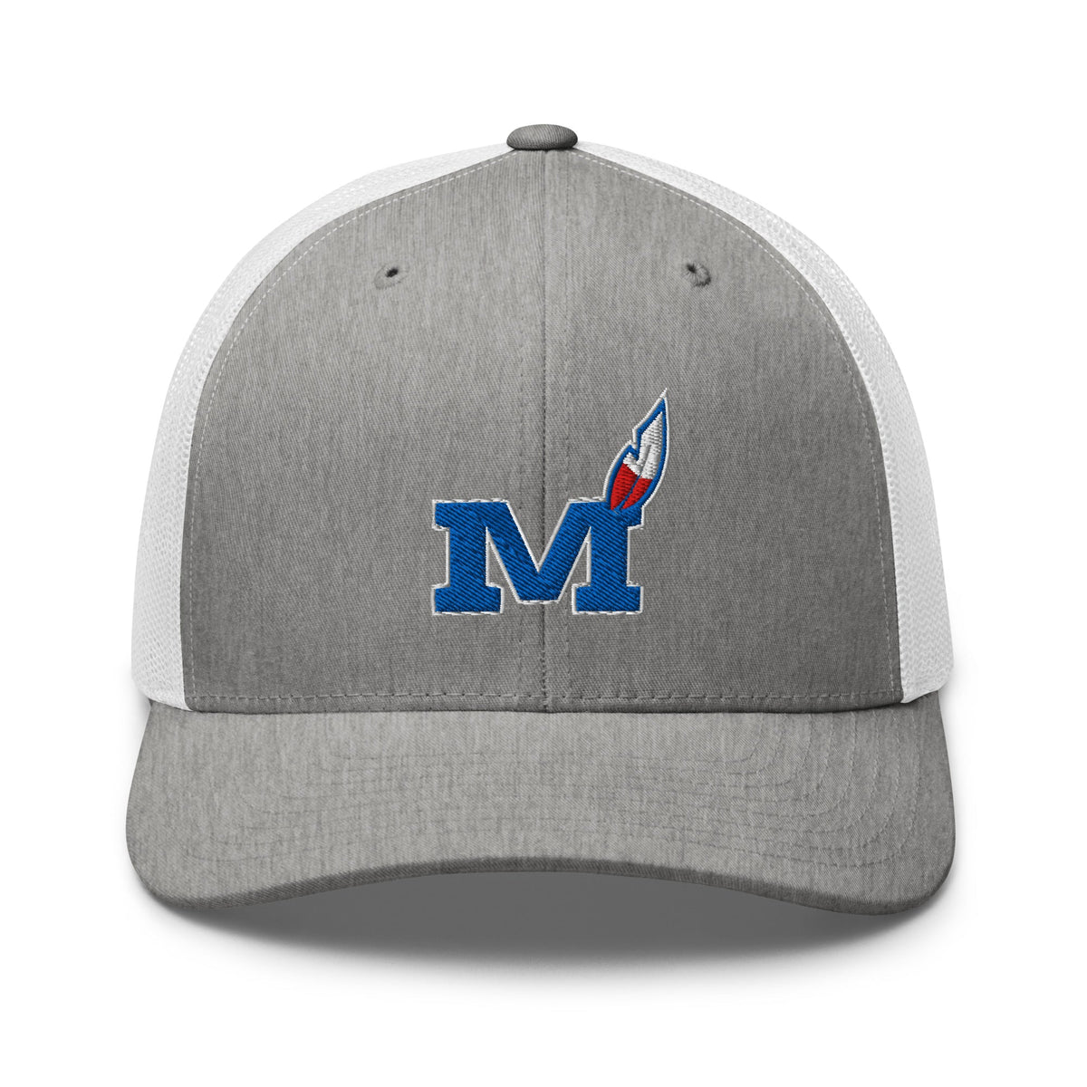 Montgomery County Indian Trucker Hat | Blue Torch M Graphic - Bluegrass Elite Apparel LLC