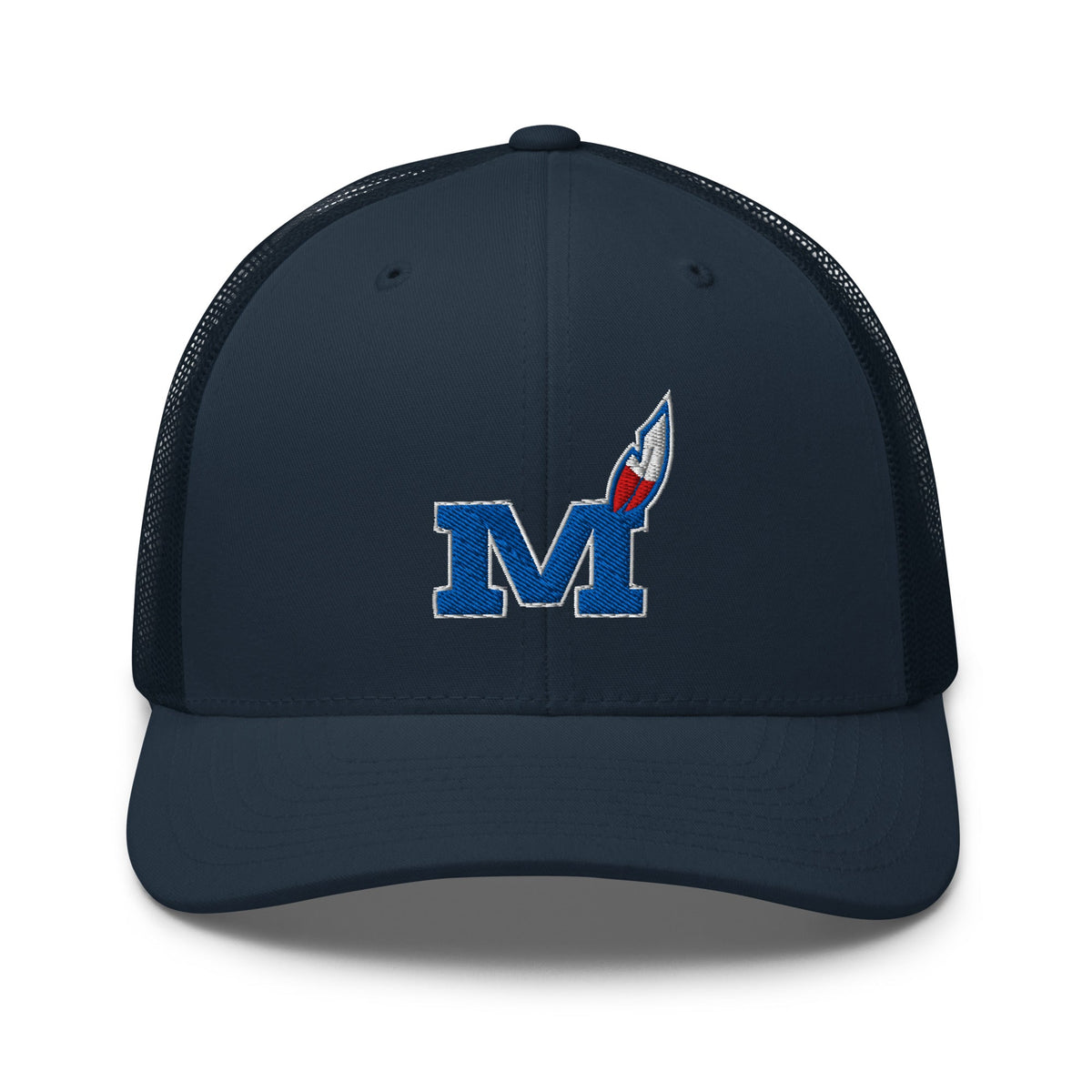 Montgomery County Indian Trucker Hat | Blue Torch M Graphic - Bluegrass Elite Apparel LLC