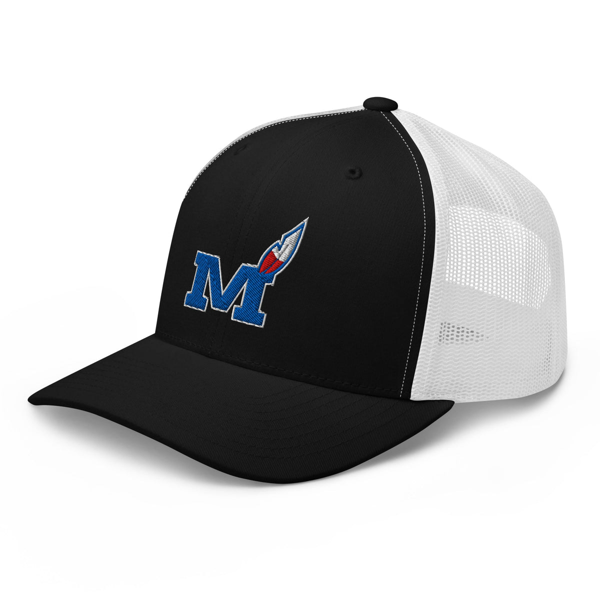 Montgomery County Indian Trucker Hat | Blue Torch M Graphic - Bluegrass Elite Apparel LLC