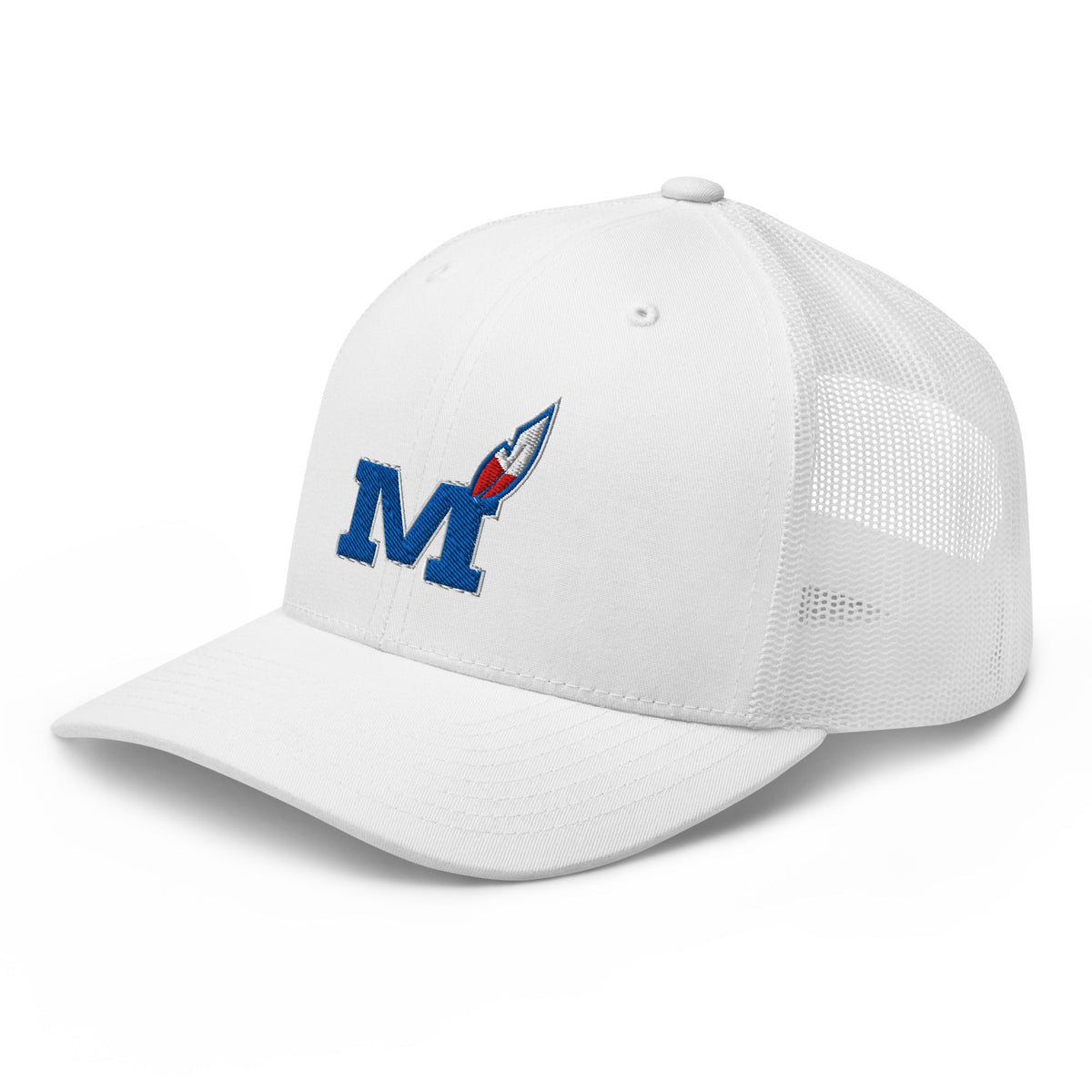 Montgomery County Indian Trucker Hat | Blue Torch M Graphic - Bluegrass Elite Apparel LLC