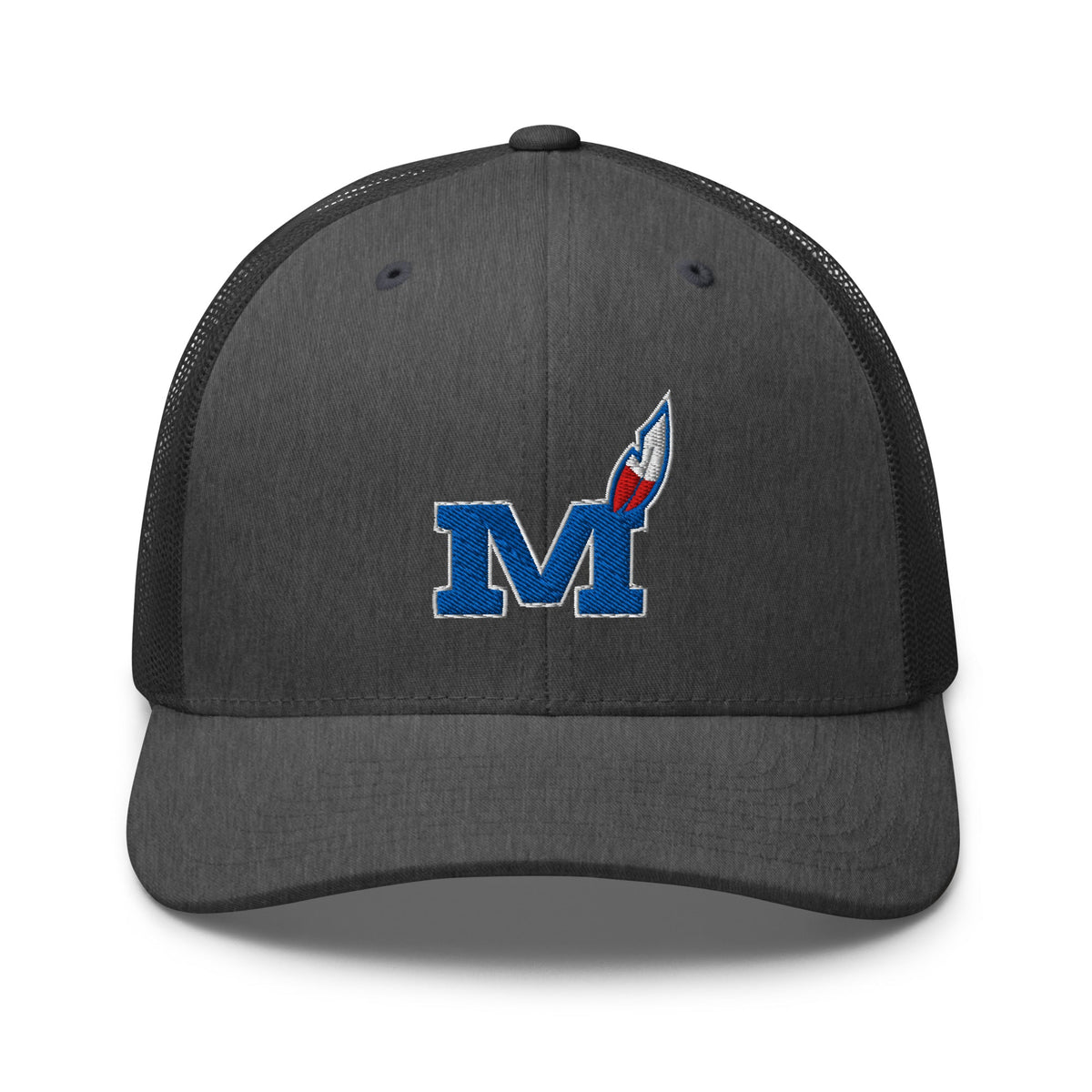 Montgomery County Indian Trucker Hat | Blue Torch M Graphic - Bluegrass Elite Apparel LLC