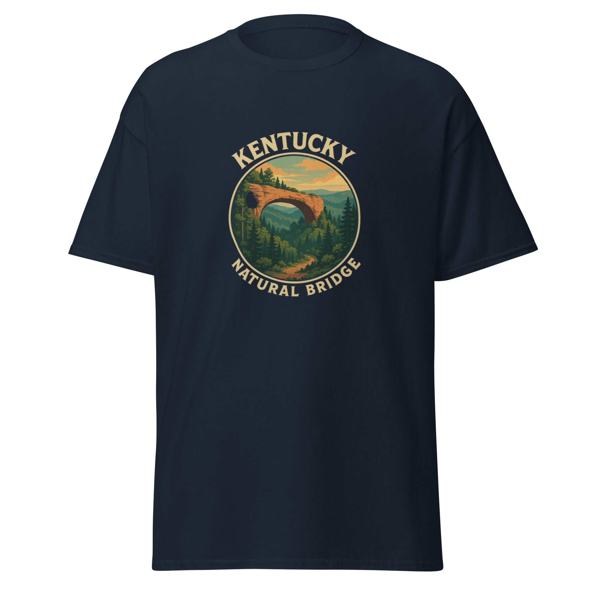 Natural Bridge Tee – Cotton T-Shirt Featuring Daniel Boone Forest | Basic Unisex - Bluegrass Elite Apparel LLC
