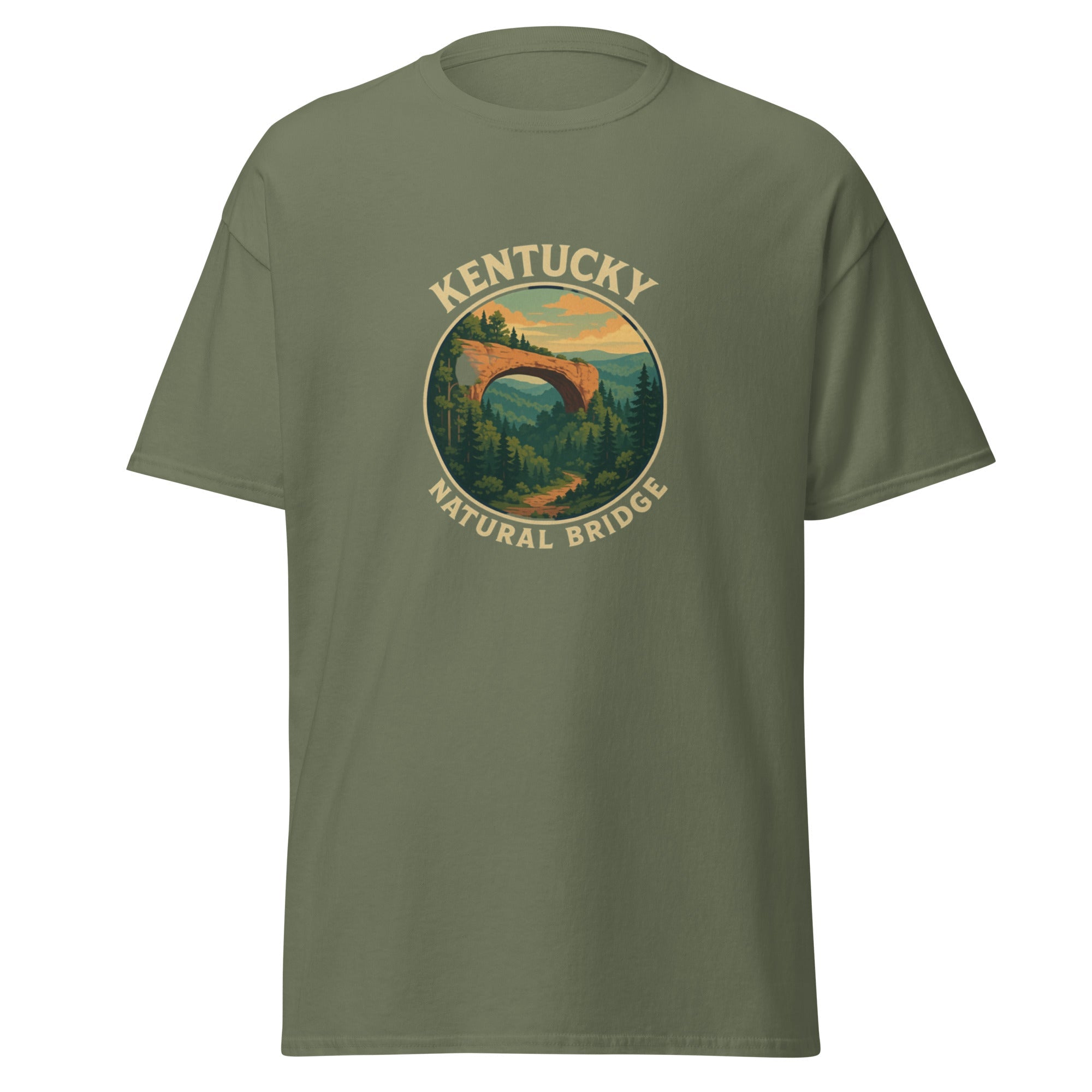 Natural Bridge Tee – Cotton T-Shirt Featuring Daniel Boone Forest | Basic Unisex - Bluegrass Elite Apparel LLC