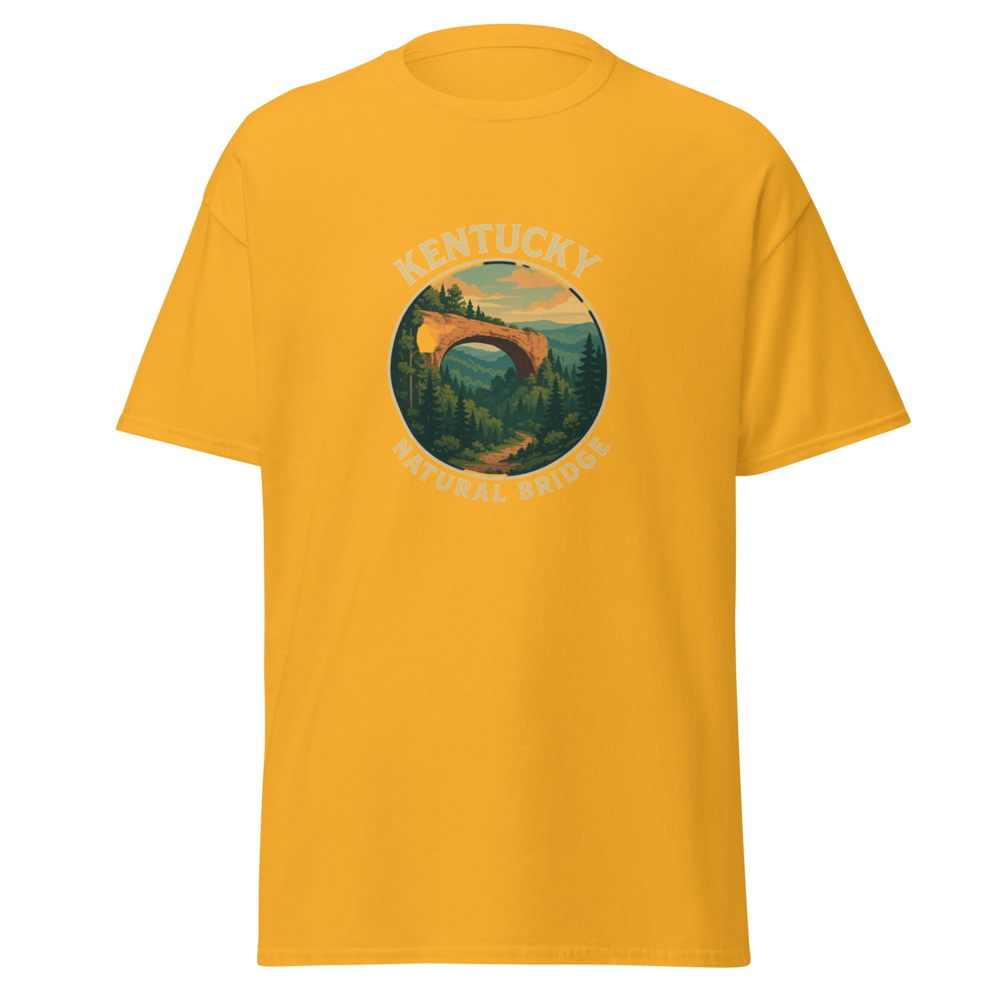 Natural Bridge Tee – Cotton T-Shirt Featuring Daniel Boone Forest | Basic Unisex - Bluegrass Elite Apparel LLC
