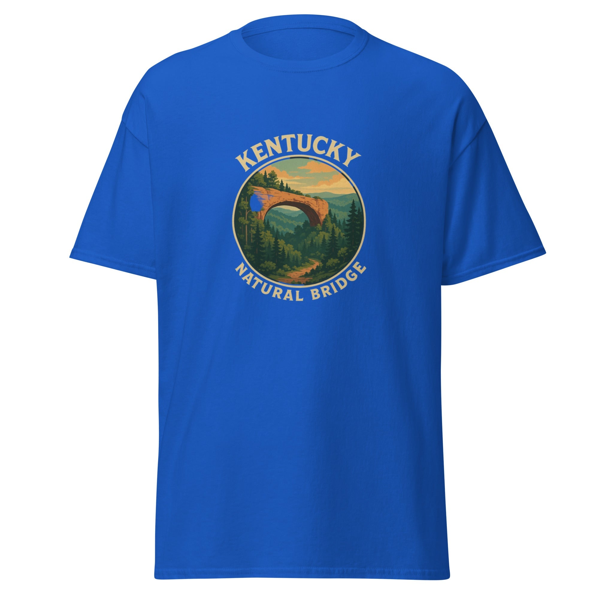 Natural Bridge Tee – Cotton T-Shirt Featuring Daniel Boone Forest | Basic Unisex - Bluegrass Elite Apparel LLC