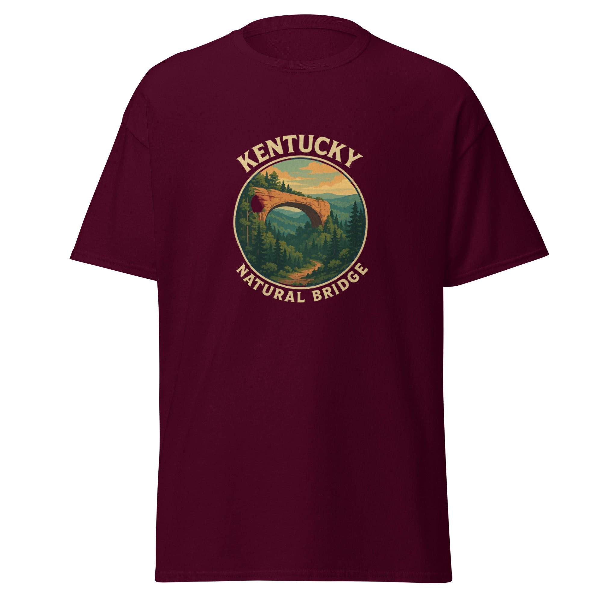 Natural Bridge Tee – Cotton T-Shirt Featuring Daniel Boone Forest | Basic Unisex - Bluegrass Elite Apparel LLC