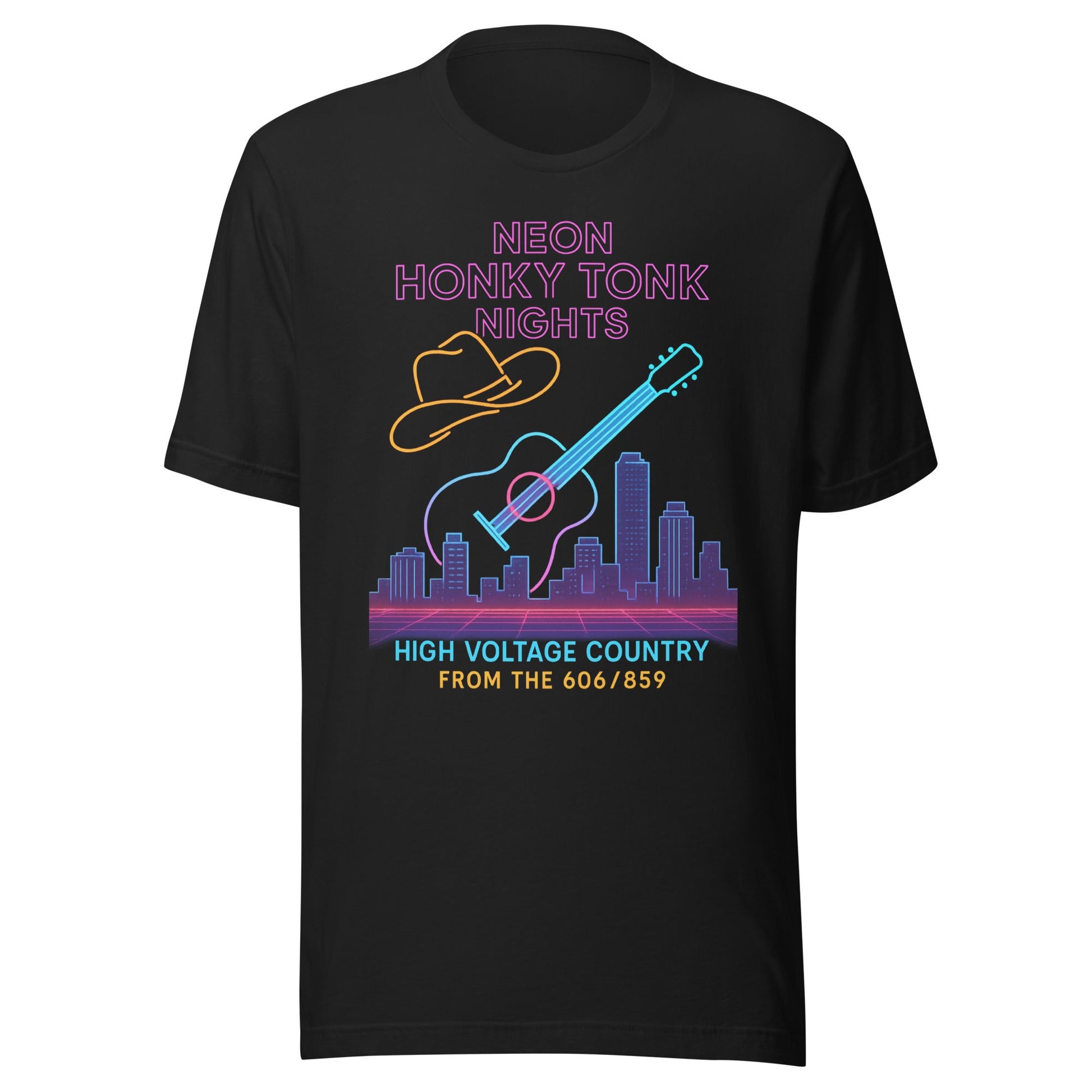 Neon Honky Tonk Nights Synthwave T-Shirt - Bluegrass Elite Apparel LLC
