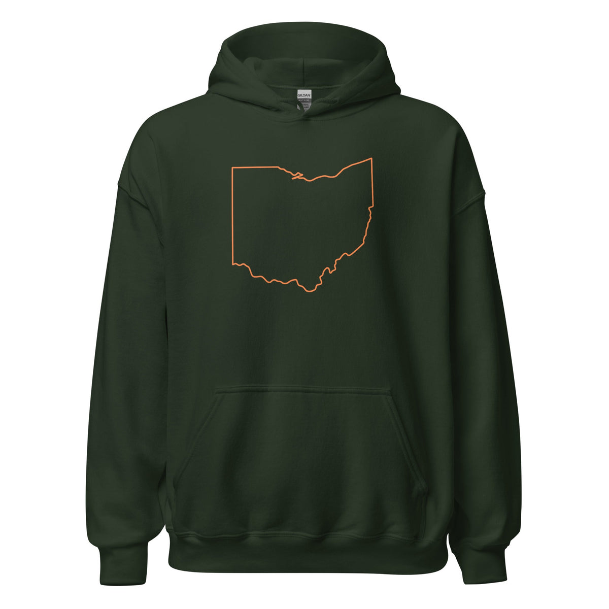 Orange Cincy Hoodie | Ohio Outline Minimalist Design | Unisex - Bluegrass Elite Apparel LLC