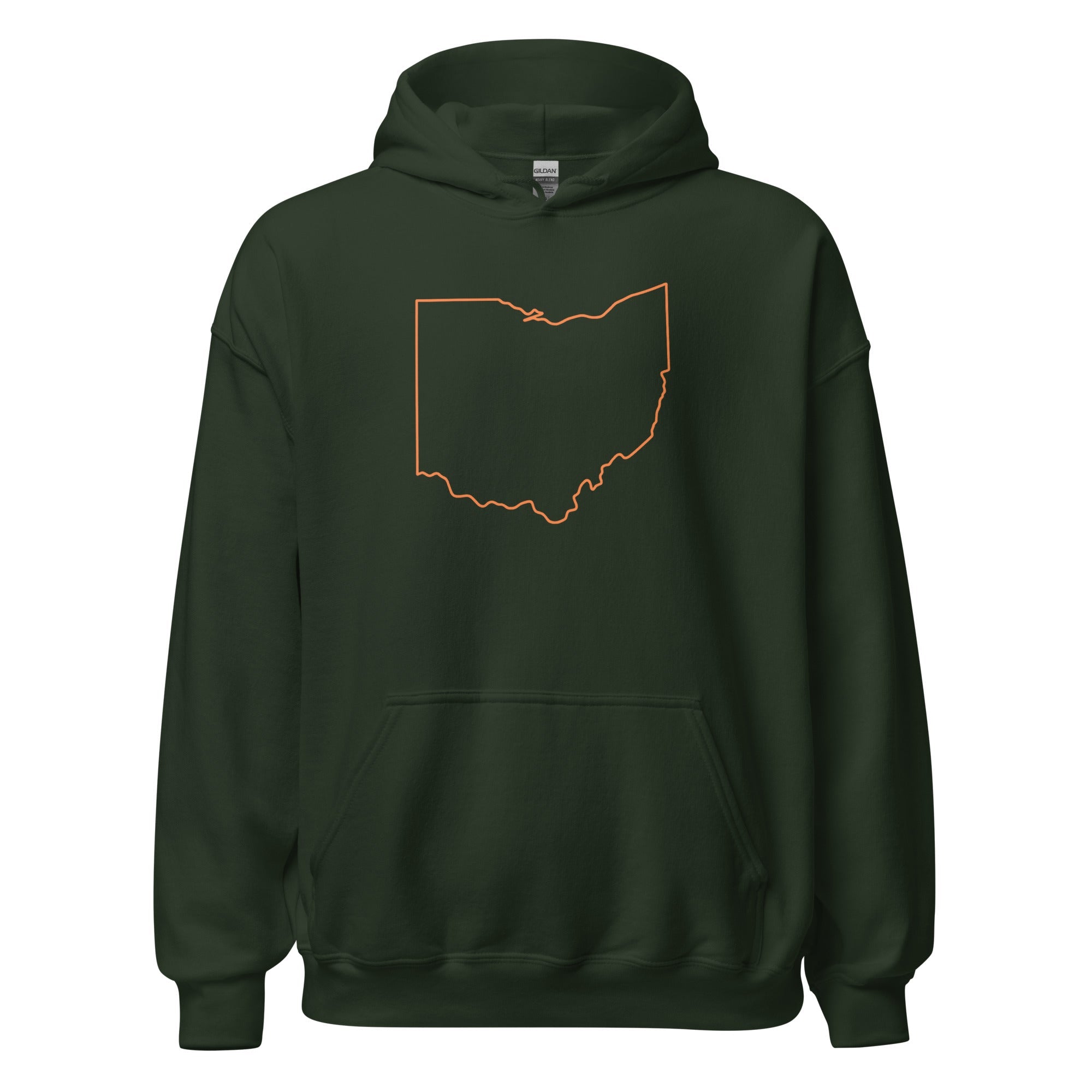 Orange Cincy Hoodie | Ohio Outline Minimalist Design | Unisex - Bluegrass Elite Apparel LLC