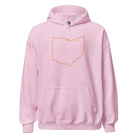 Orange Cincy Hoodie | Ohio Outline Minimalist Design | Unisex - Bluegrass Elite Apparel LLC