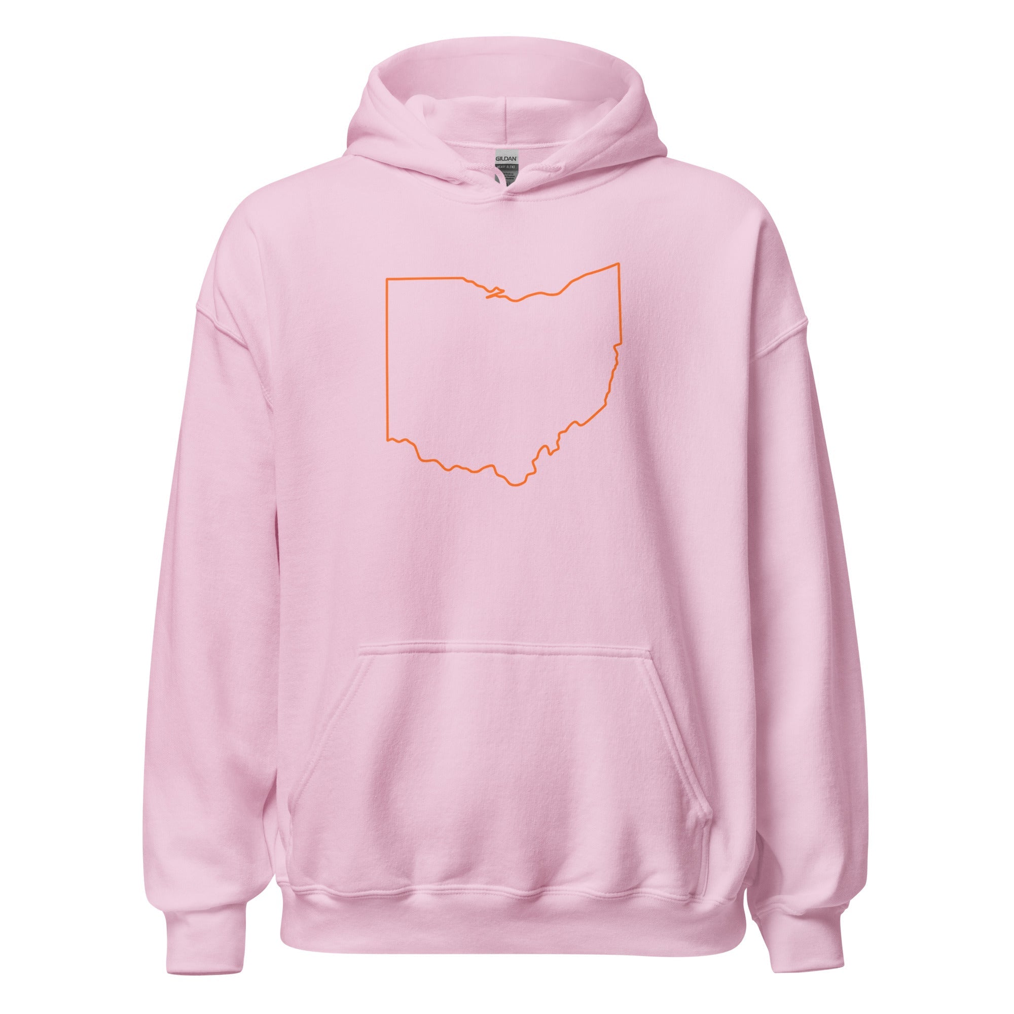 Orange Cincy Hoodie | Ohio Outline Minimalist Design | Unisex - Bluegrass Elite Apparel LLC