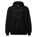 Orange Cincy Hoodie | Ohio Outline Minimalist Design | Unisex - Bluegrass Elite Apparel LLC