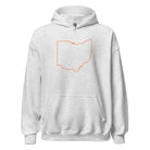 Orange Cincy Hoodie | Ohio Outline Minimalist Design | Unisex - Bluegrass Elite Apparel LLC