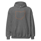 Orange Cincy Hoodie | Ohio Outline Minimalist Design | Unisex - Bluegrass Elite Apparel LLC