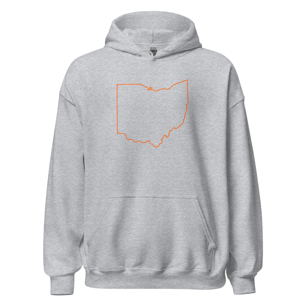 Orange Cincy Hoodie | Ohio Outline Minimalist Design | Unisex - Bluegrass Elite Apparel LLC