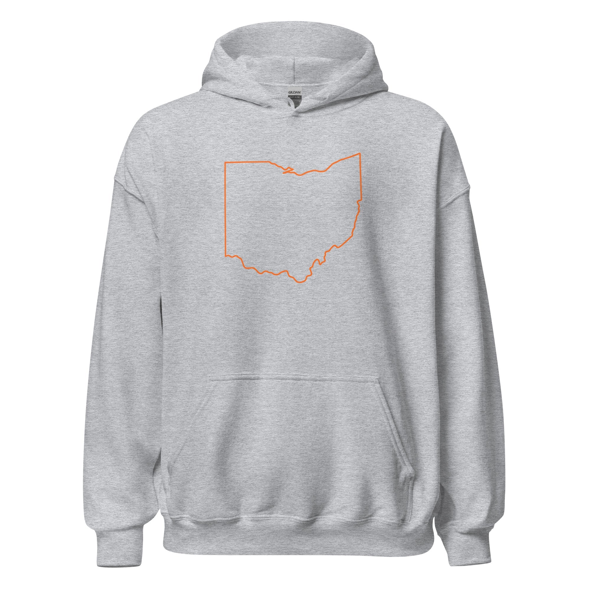 Orange Cincy Hoodie | Ohio Outline Minimalist Design | Unisex - Bluegrass Elite Apparel LLC