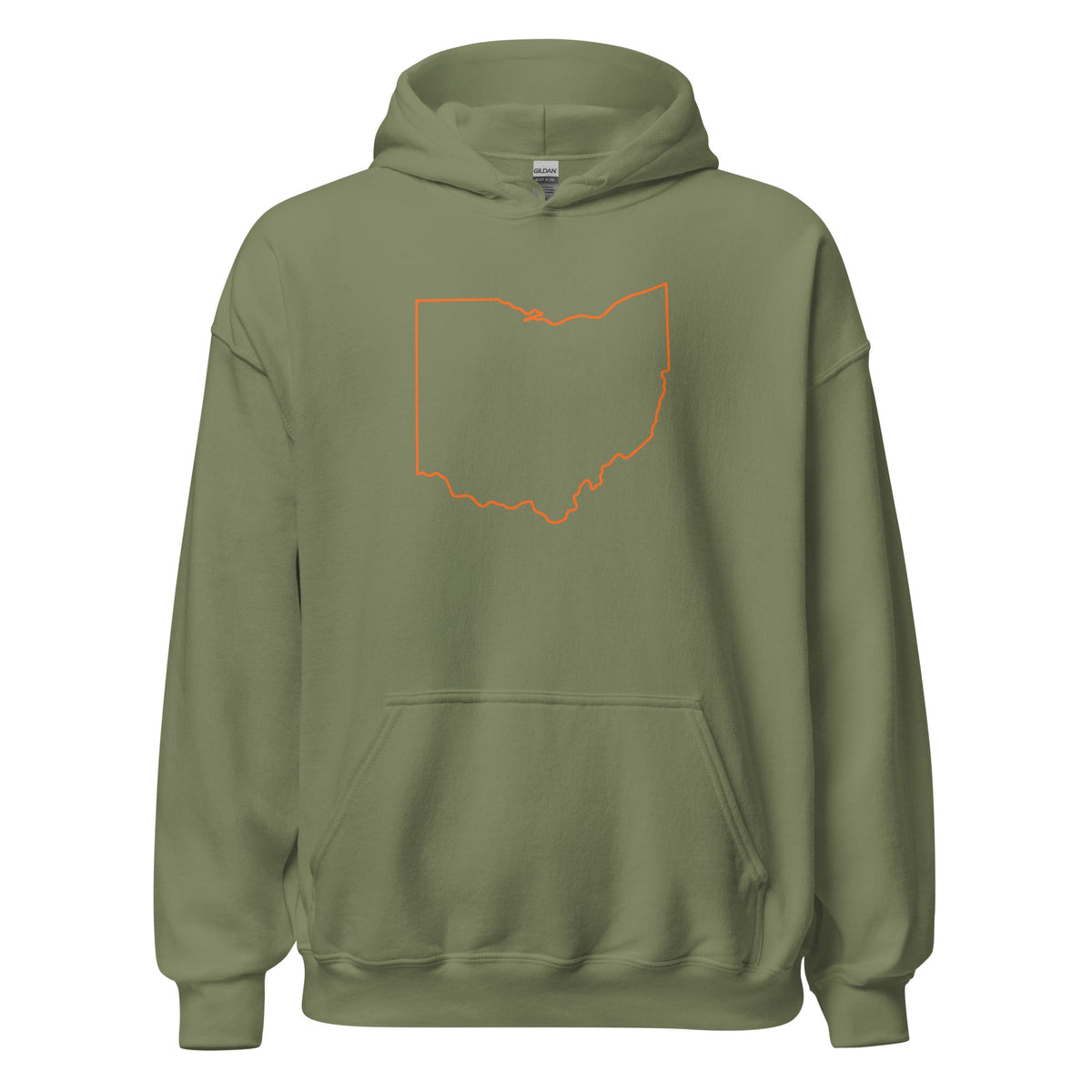 Orange Cincy Hoodie | Ohio Outline Minimalist Design | Unisex - Bluegrass Elite Apparel LLC