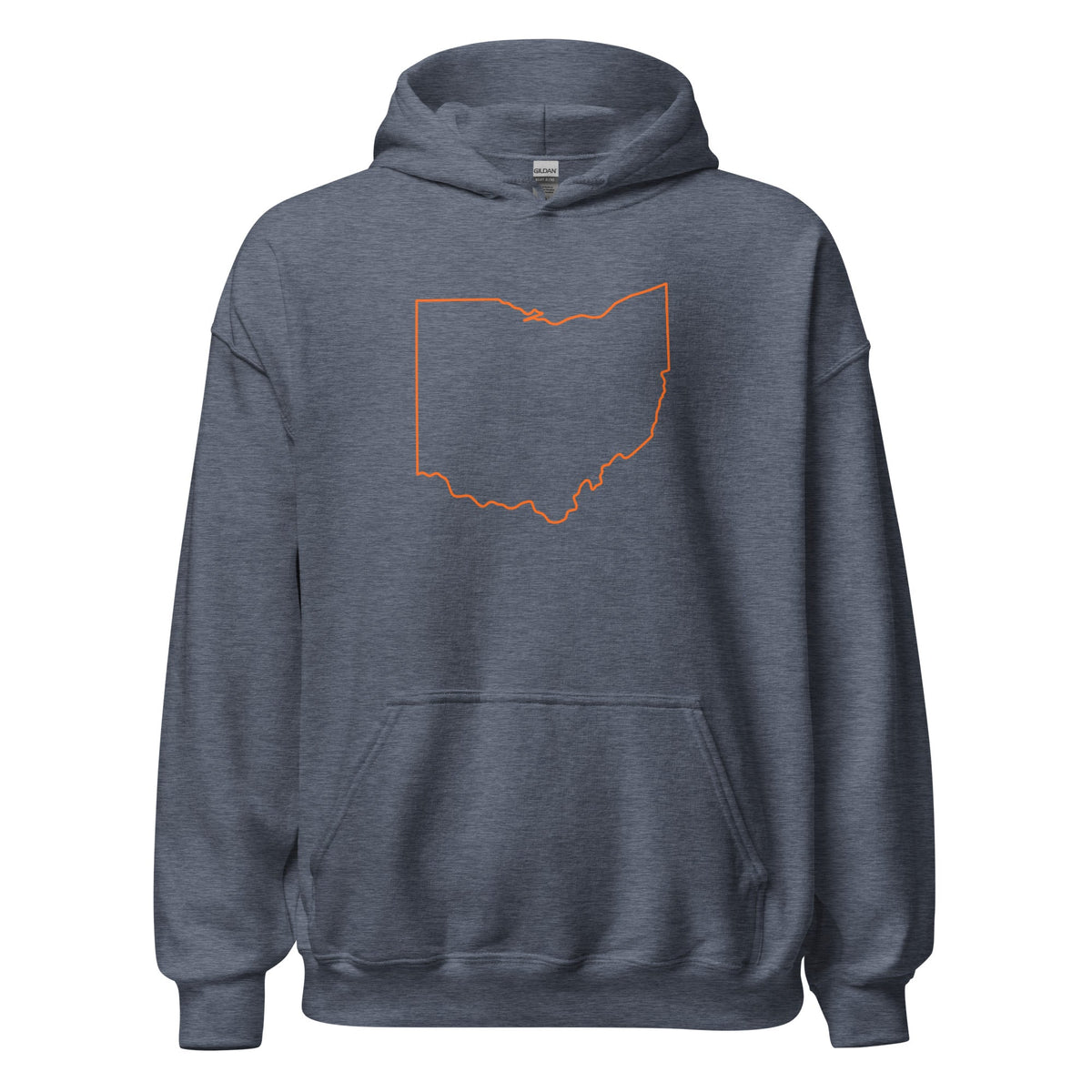 Orange Cincy Hoodie | Ohio Outline Minimalist Design | Unisex - Bluegrass Elite Apparel LLC