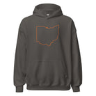 Orange Cincy Hoodie | Ohio Outline Minimalist Design | Unisex - Bluegrass Elite Apparel LLC