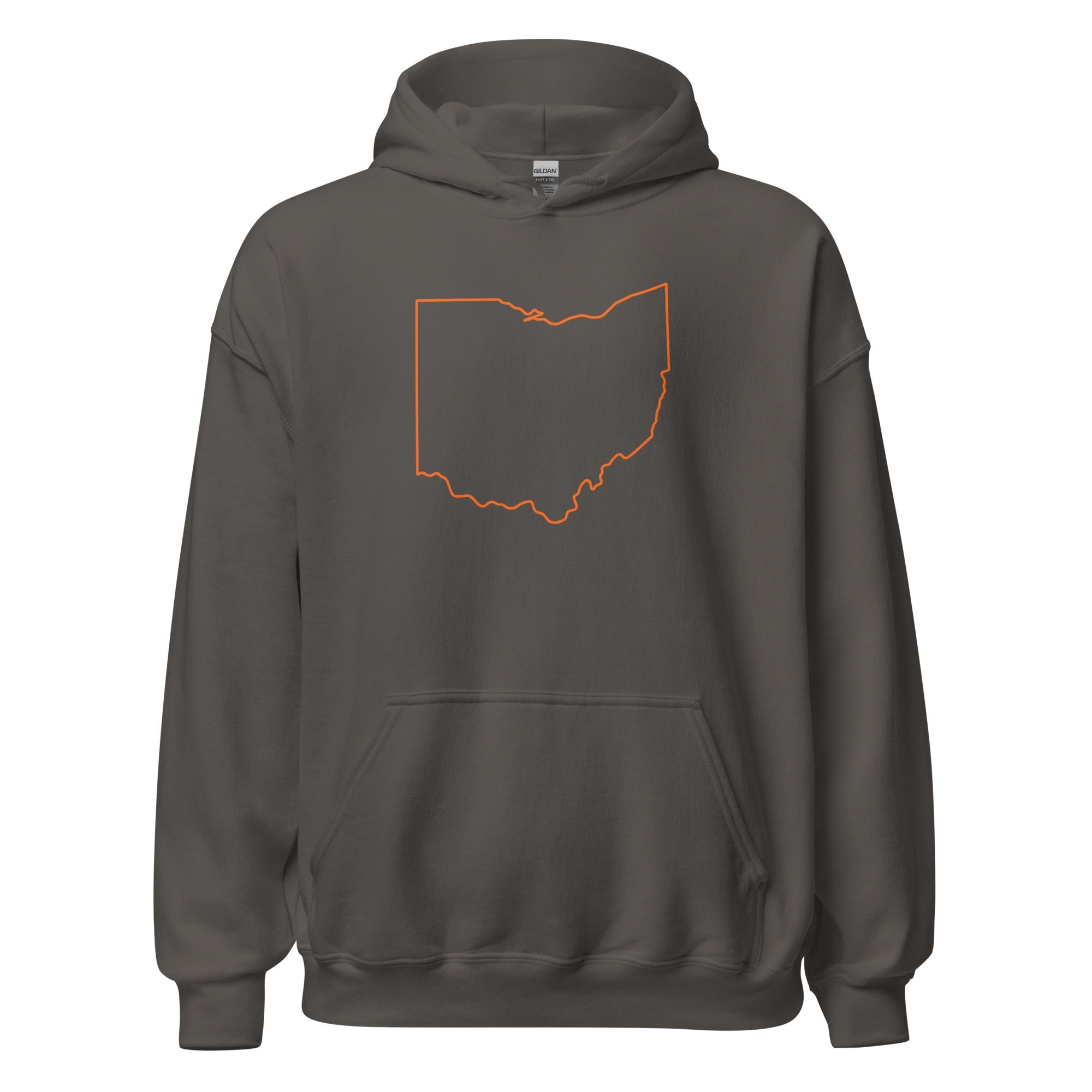 Orange Cincy Hoodie | Ohio Outline Minimalist Design | Unisex - Bluegrass Elite Apparel LLC